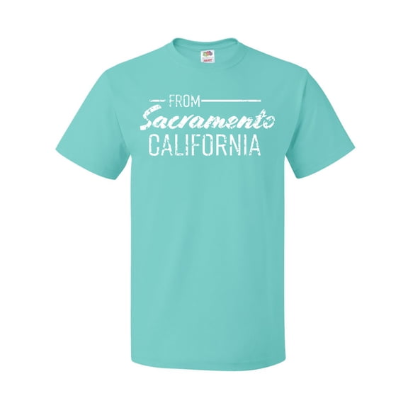 Inktastic From Sacramento California in White Distressed Text T-Shirt