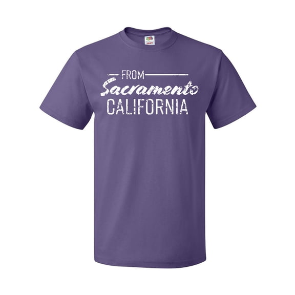 Inktastic From Sacramento California in White Distressed Text T-Shirt
