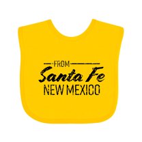 Inktastic From Santa Fe New Mexico in Black Distressed Text Boys or Girls Baby Bib