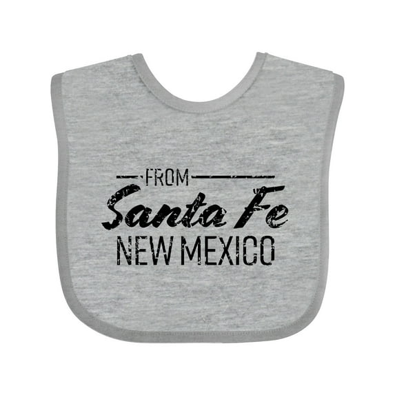 Inktastic From Santa Fe New Mexico in Black Distressed Text Boys or Girls Baby Bib