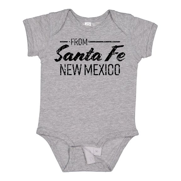 Inktastic From Santa Fe New Mexico in Black Distressed Text Boys or Girls Baby Bodysuit