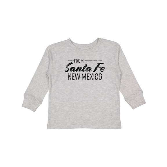 Inktastic From Santa Fe New Mexico in Black Distressed Text Boys or Girls Long Sleeve Toddler T-Shirt