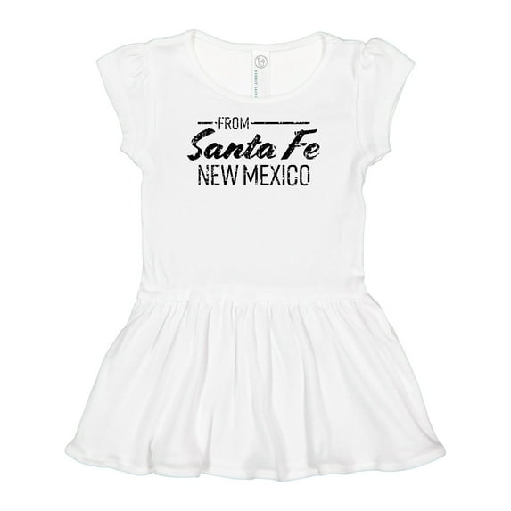 Inktastic From Santa Fe New Mexico in Black Distressed Text Girls Baby Dress