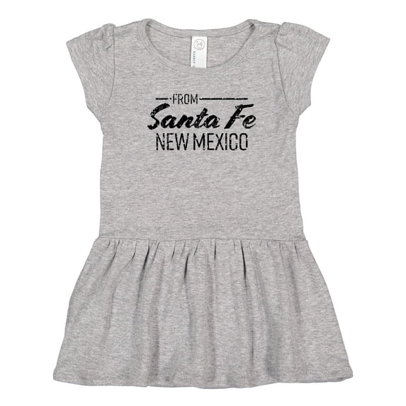 Inktastic From Santa Fe New Mexico in Black Distressed Text Girls Toddler Dress
