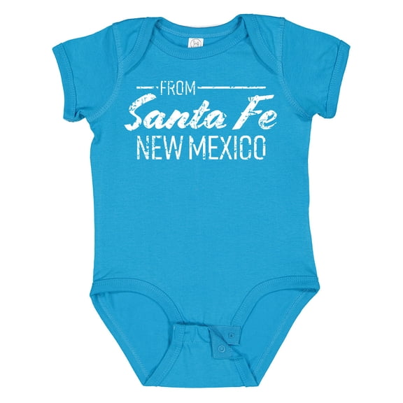 Inktastic From Santa Fe New Mexico in White Distressed Text Boys or Girls Baby Bodysuit