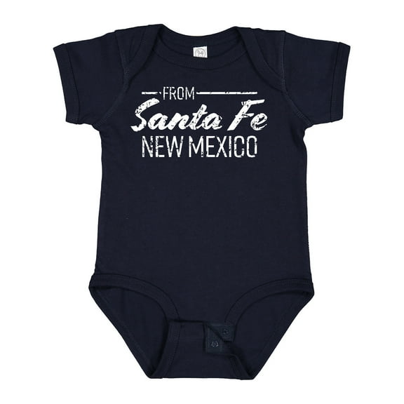 Inktastic From Santa Fe New Mexico in White Distressed Text Boys or Girls Baby Bodysuit