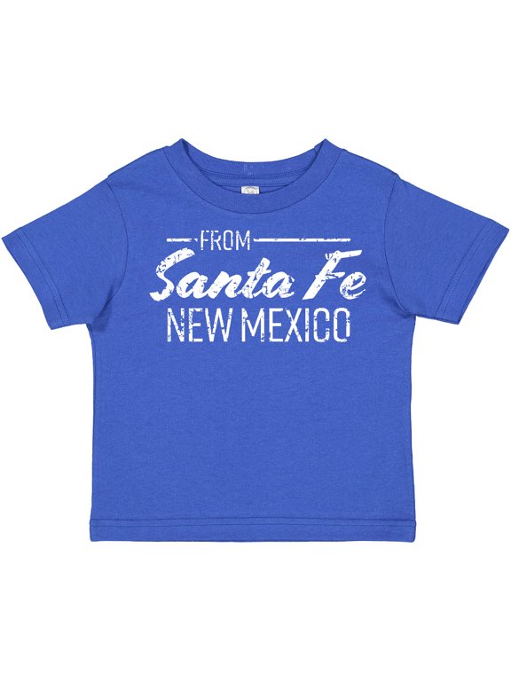 From Santa Fe New Mexico in White Distressed Text Boys or Girls Toddler T-Shirt