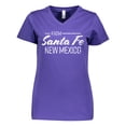thumbnail image 1 of Inktastic From Santa Fe New Mexico in White Distressed Text Women's V-Neck T-Shirt, 1 of 5