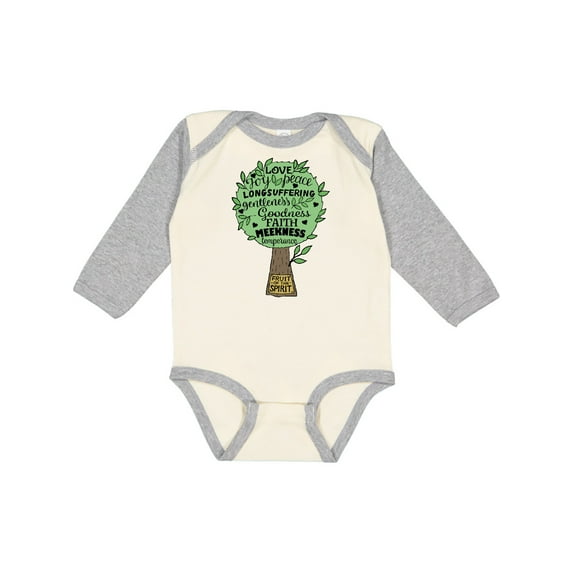 Inktastic Fruit of the Spirit Bible Quote Boys or Girls Long Sleeve Baby Bodysuit