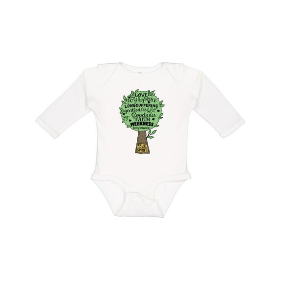 Inktastic Fruit of the Spirit Bible Quote Boys or Girls Long Sleeve Baby Bodysuit