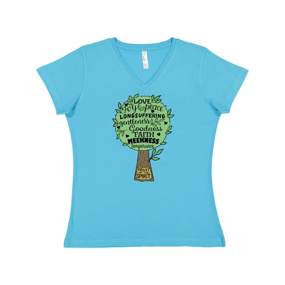 Inktastic Fruit of the Spirit Bible Quote Women's V-Neck T-Shirt