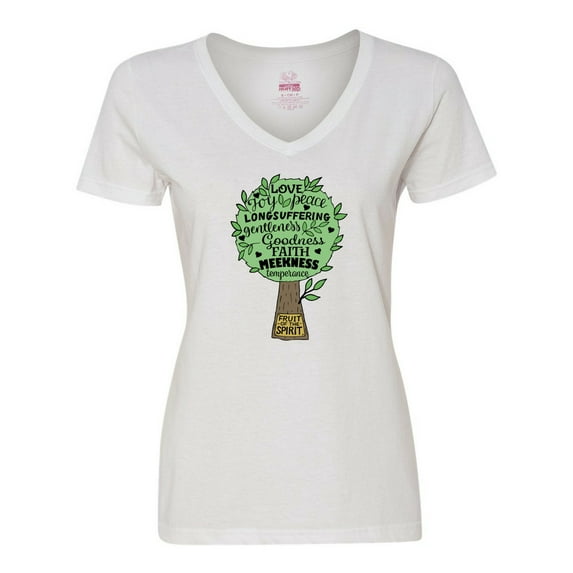 Inktastic Fruit of the Spirit Bible Quote Women's V-Neck T-Shirt