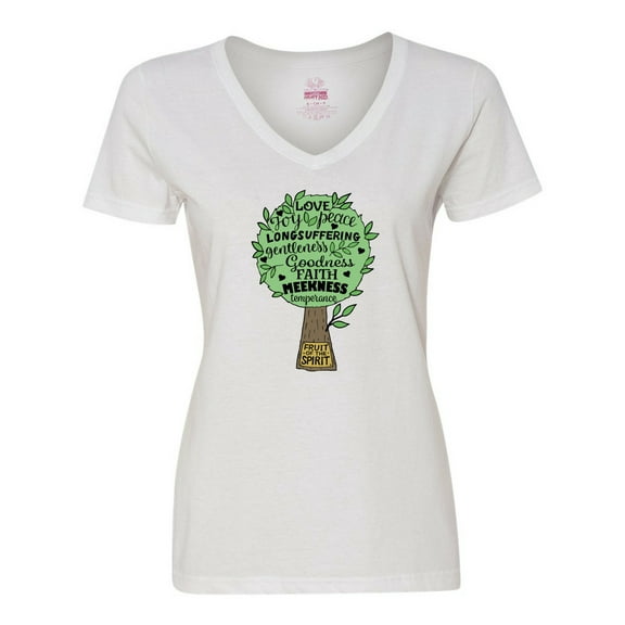 Inktastic Fruit of the Spirit Bible Quote Women's V-Neck T-Shirt