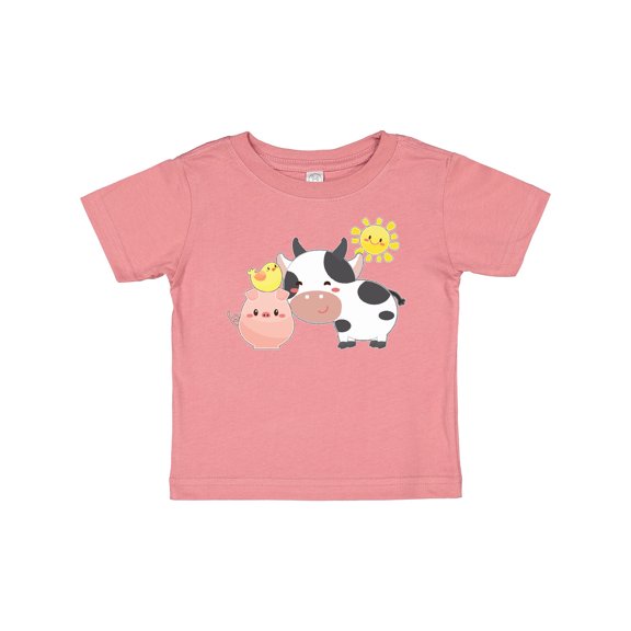 Inktastic Fun Farm Animals Cow, Pig, Chick Boys or Girls Baby T-Shirt