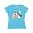 thumbnail image 1 of Inktastic Fun Farm Animals- Cow, Pig, Chick Women's V-Neck T-Shirt, 1 of 5