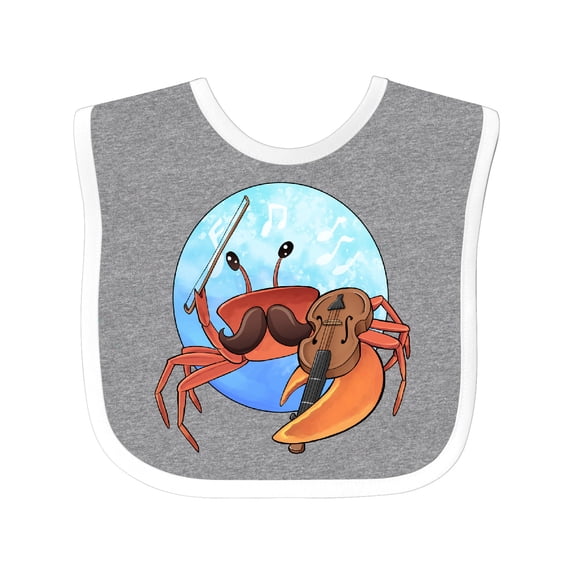 Inktastic Fun Fiddler Crab with Violin and Mustache Boys or Girls Baby Bib