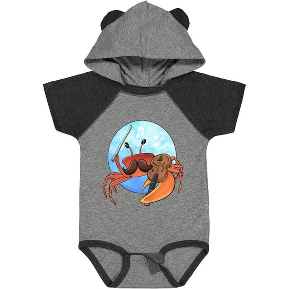 Inktastic Fun Fiddler Crab with Violin and Mustache Boys or Girls Baby Bodysuit