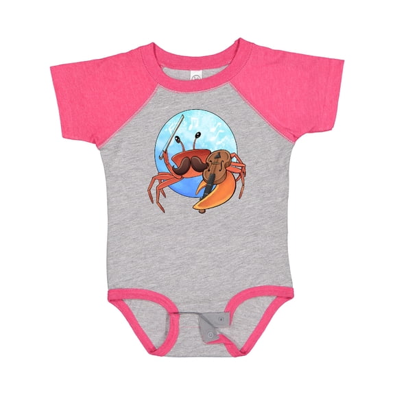 Inktastic Fun Fiddler Crab with Violin and Mustache Boys or Girls Baby Bodysuit