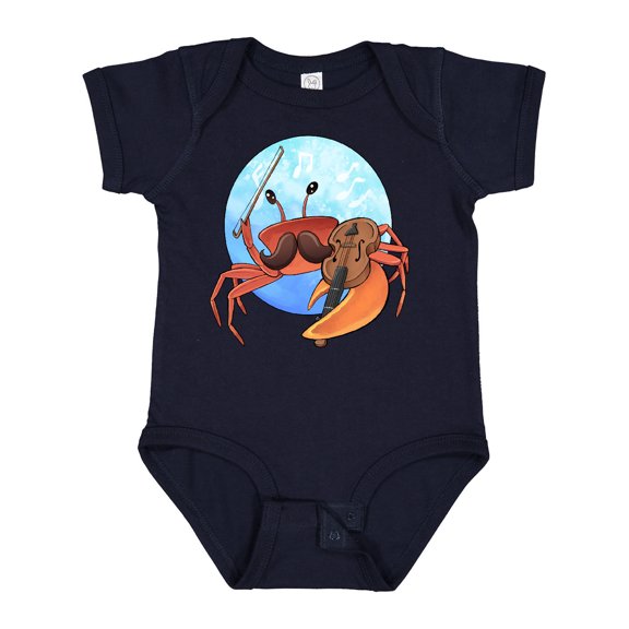 Inktastic Fun Fiddler Crab with Violin and Mustache Boys or Girls Baby Bodysuit