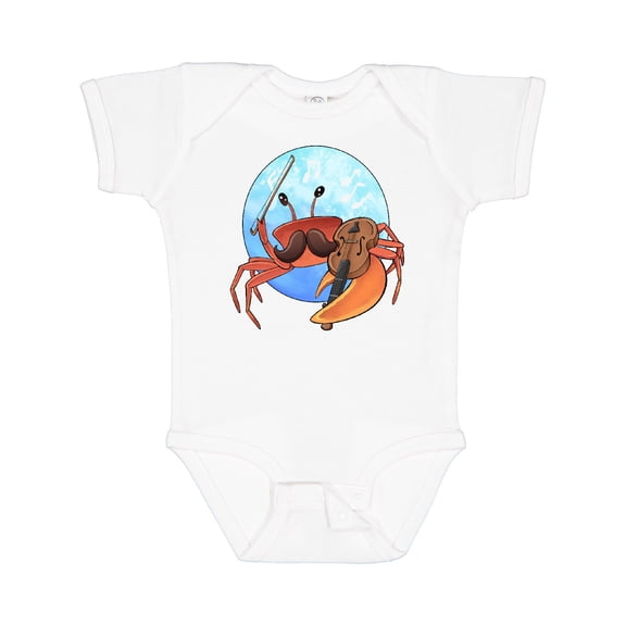 Inktastic Fun Fiddler Crab with Violin and Mustache Boys or Girls Baby Bodysuit