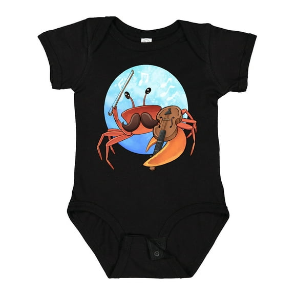 Inktastic Fun Fiddler Crab with Violin and Mustache Boys or Girls Baby Bodysuit