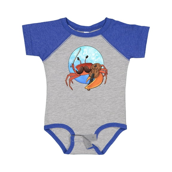 Inktastic Fun Fiddler Crab with Violin and Mustache Boys or Girls Baby Bodysuit