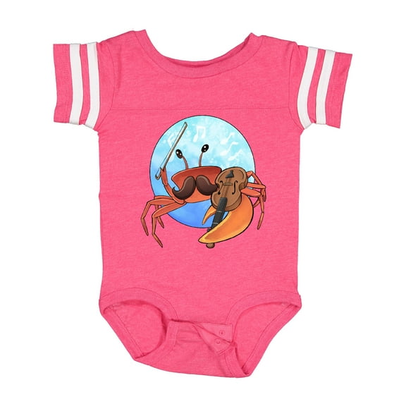Inktastic Fun Fiddler Crab with Violin and Mustache Boys or Girls Baby Bodysuit
