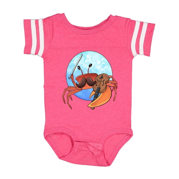 Inktastic Fun Fiddler Crab with Violin and Mustache Boys or Girls Baby Bodysuit