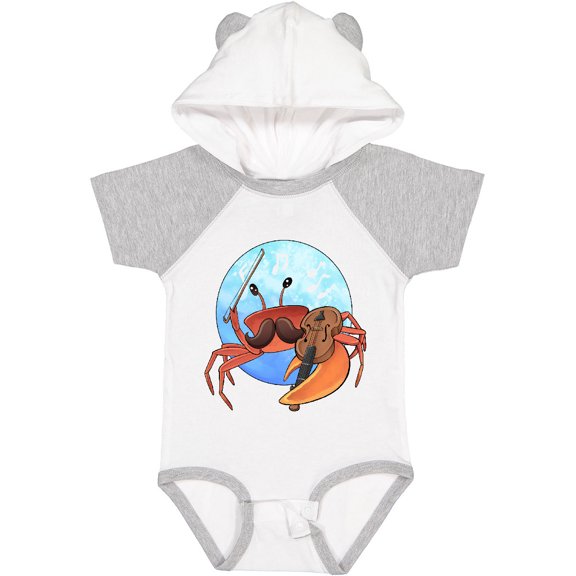 Inktastic Fun Fiddler Crab with Violin and Mustache Boys or Girls Baby Bodysuit
