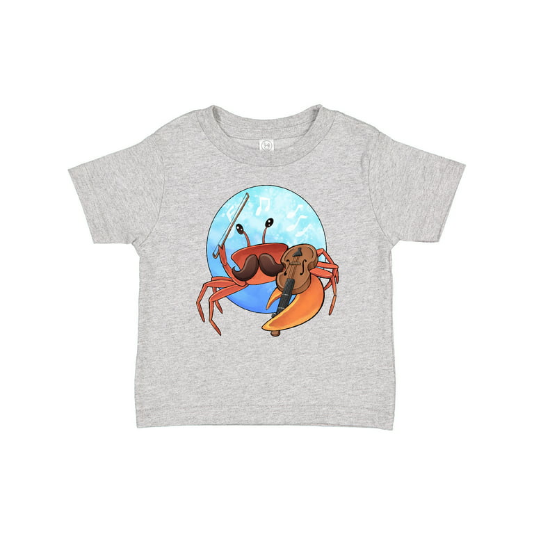 Inktastic Fun Fiddler Crab with Violin and Mustache Boys or Girls Baby  T-Shirt