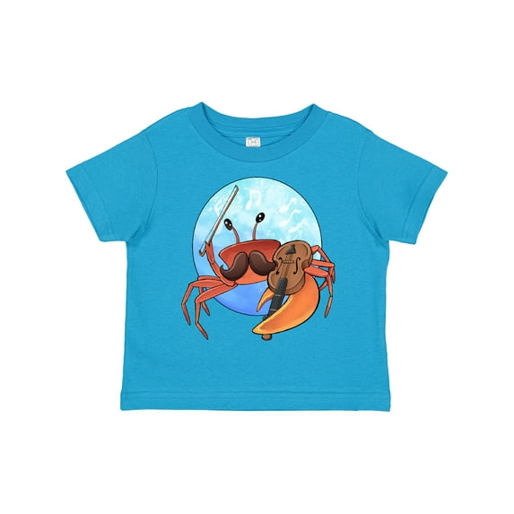 Inktastic Fun Fiddler Crab with Violin and Mustache Boys or Girls Toddler T-Shirt