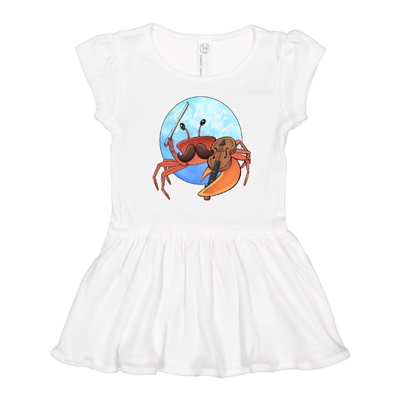 Inktastic Fun Fiddler Crab with Violin and Mustache Girls Toddler Dress