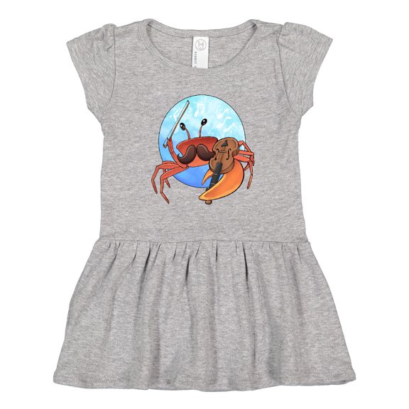 Inktastic Fun Fiddler Crab with Violin and Mustache Girls Toddler Dress