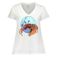 thumbnail image 1 of Inktastic Fun Fiddler Crab with Violin and Mustache Women's Plus Size V-Neck T-Shirt, 1 of 5