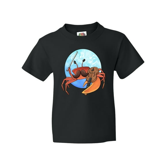 Inktastic Fun Fiddler Crab with Violin and Mustache Youth T-Shirt