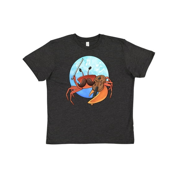 Inktastic Fun Fiddler Crab with Violin and Mustache Youth T-Shirt