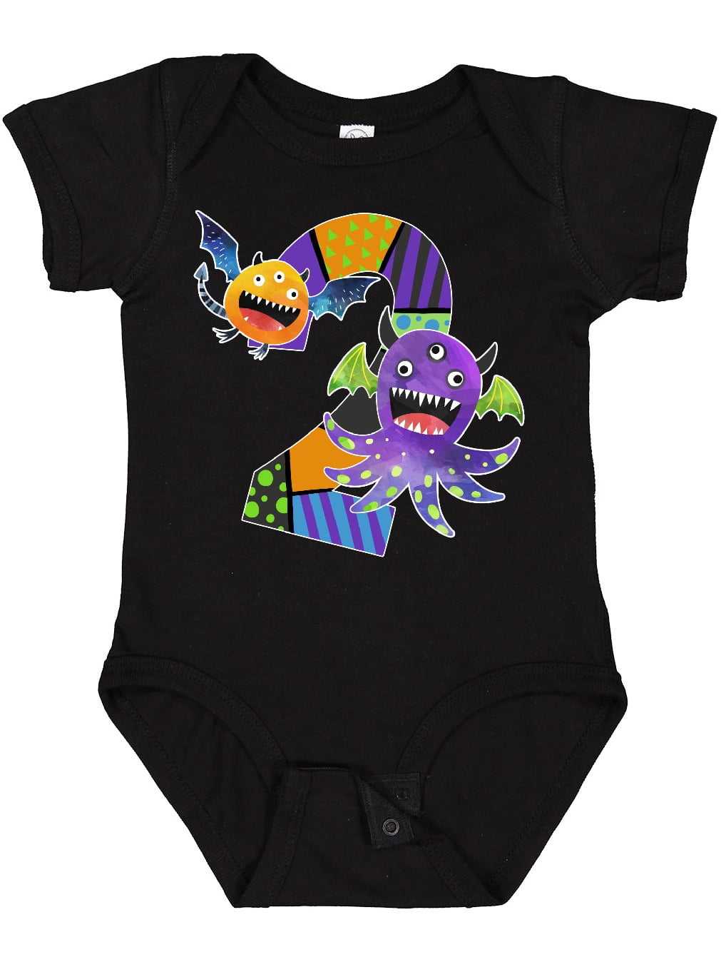 Inktastic Fun Monsters Second Birthday Boys or Girls Baby Bodysuit ...