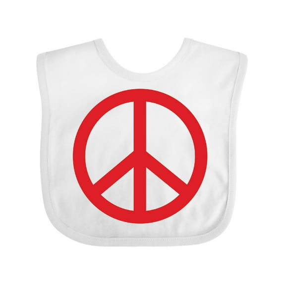Inktastic Fun Red Peace Sign Boys or Girls Baby Bib