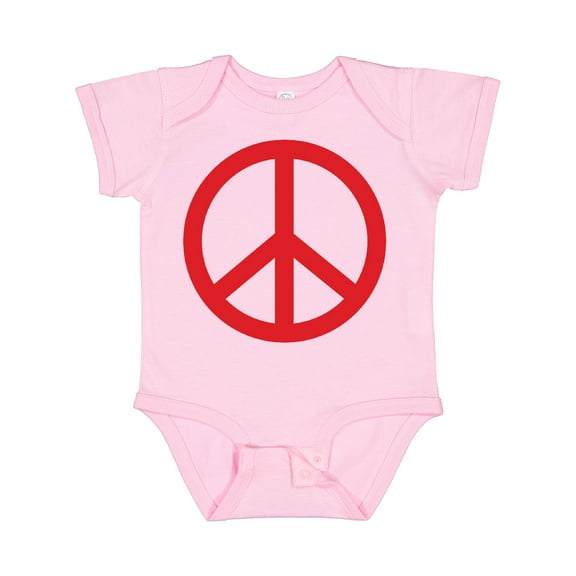 Inktastic Fun Red Peace Sign Boys or Girls Baby Bodysuit