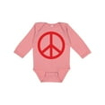 thumbnail image 1 of Inktastic Fun Red Peace Sign Boys or Girls Long Sleeve Baby Bodysuit, 1 of 5