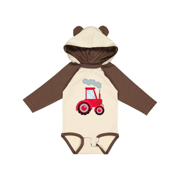 Inktastic Fun Red Tractor Boys or Girls Long Sleeve Baby Bodysuit