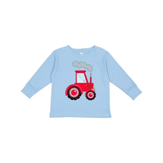 Inktastic Fun Red Tractor Boys or Girls Long Sleeve Toddler T-Shirt