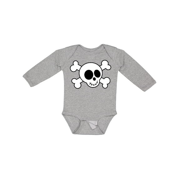 Inktastic Fun Skull And Crossbones Boys or Girls Long Sleeve Baby Bodysuit