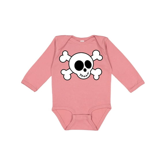 Inktastic Fun Skull And Crossbones Boys or Girls Long Sleeve Baby Bodysuit