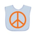 thumbnail image 1 of Inktastic Funky Orange Peace Sign Boys or Girls Baby Bib, 1 of 4