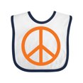 thumbnail image 1 of Inktastic Funky Orange Peace Sign Boys or Girls Baby Bib, 1 of 4