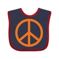 thumbnail image 1 of Inktastic Funky Orange Peace Sign Boys or Girls Baby Bib, 1 of 4