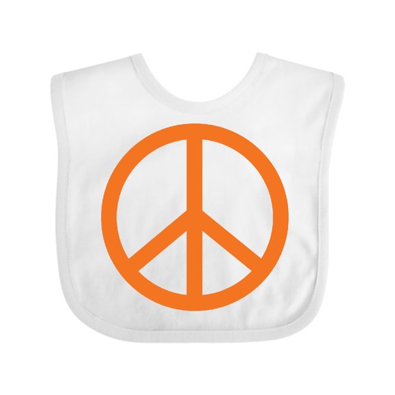 Inktastic Funky Orange Peace Sign Boys or Girls Baby Bib