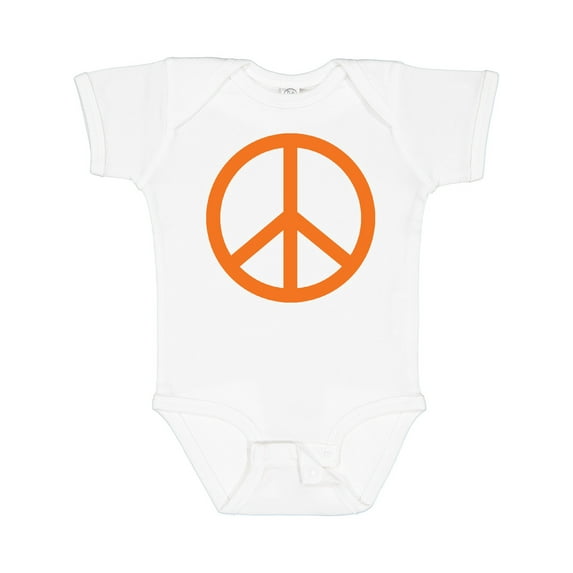 Inktastic Funky Orange Peace Sign Boys or Girls Baby Bodysuit
