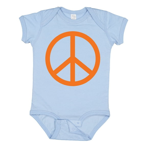 Inktastic Funky Orange Peace Sign Boys or Girls Baby Bodysuit